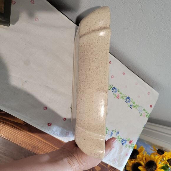 Vintage Speckled Tan Haeger Rectangle Tray Serving Dish 11”x7.5” 2.25” Deep USA - Picture 6 of 10